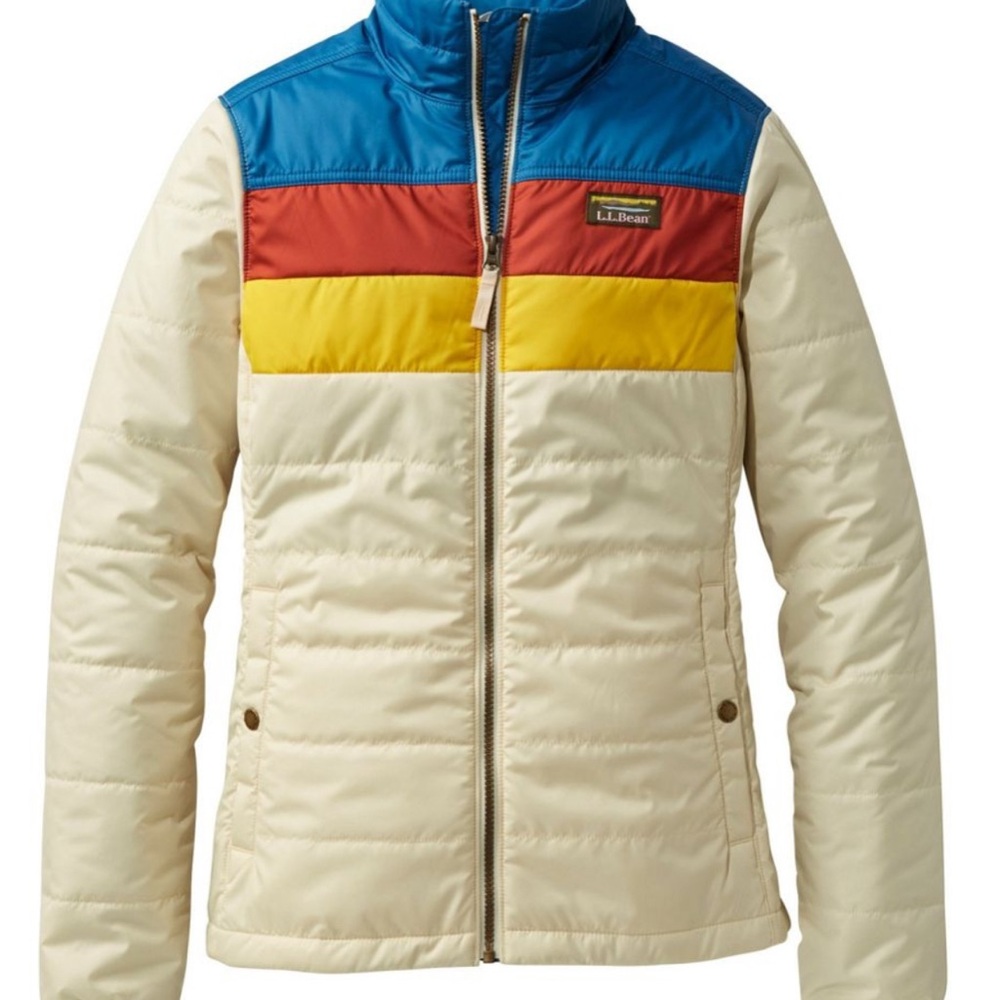 L.L. Bean Womans Mountain Classic Puffer Jacket, Colorblock Medium